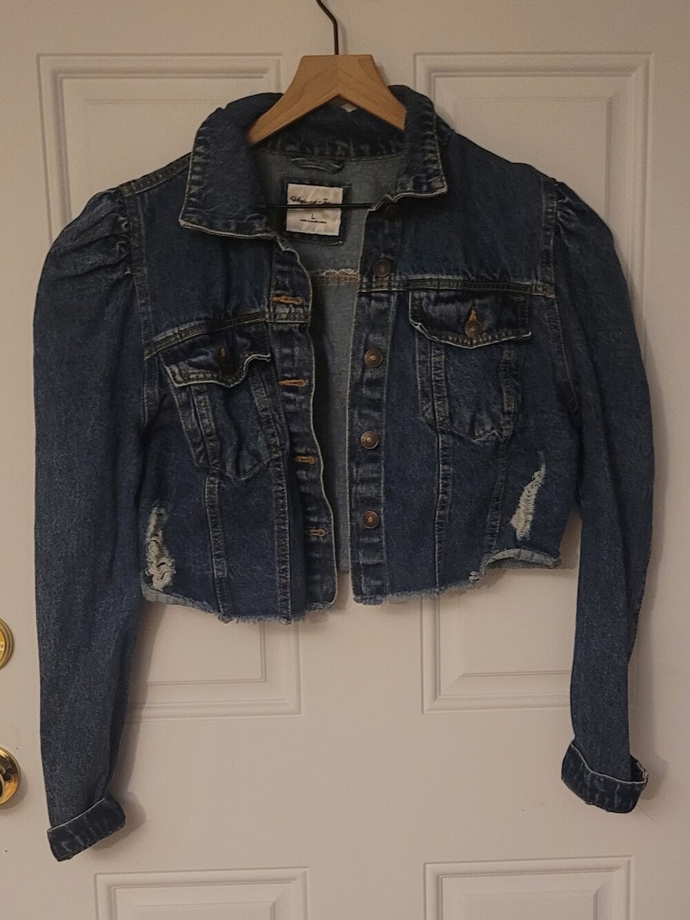 Highway Jeans Size Large Cropped Jean Jacket